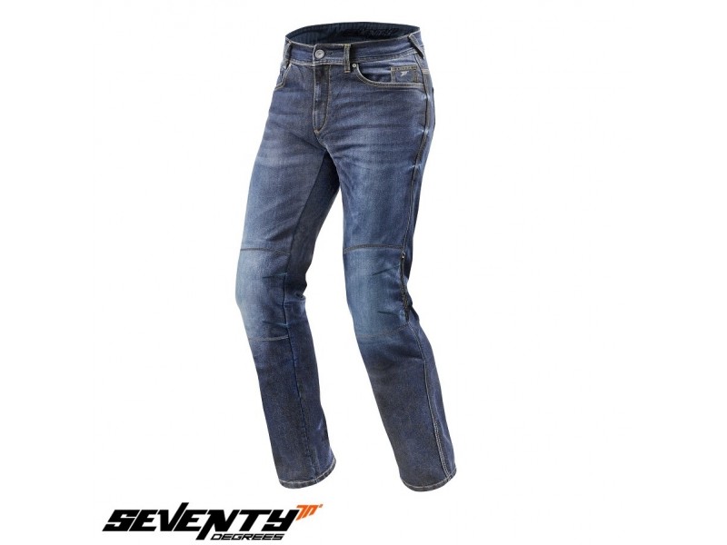 Blugi (jeans) moto femei Seventy model SD-PJ4 tip Regular fit culoare: albastru (cu insertii Aramid Kevlar)
