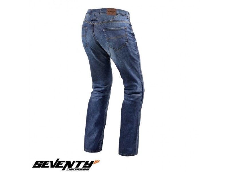 Blugi (jeans) moto femei Seventy model SD-PJ4 tip Regular fit culoare: albastru (cu insertii Aramid Kevlar)