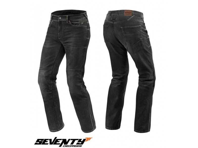 Blugi (jeans) moto barbati Seventy model SD-PJ2 tip Regular fit culoare: negru (cu insertii Aramid Kevlar)