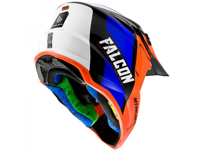 Casca off road MT Falcon Warrior C4 portocaliu lucios