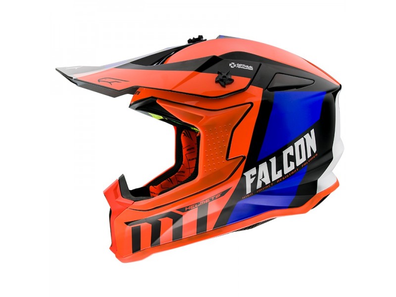 Casca off road MT Falcon Warrior C4 portocaliu lucios