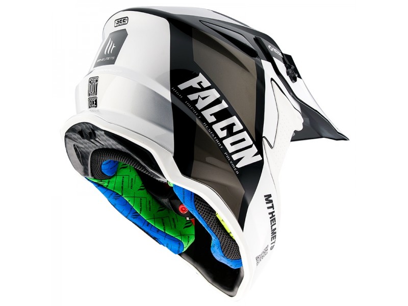 Casca off road MT Falcon Warrior B0 alb/negru lucios Casca off road MT Falcon Warrior B0 alb/negru lucios