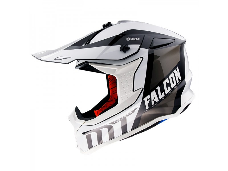 Casca off road MT Falcon Warrior B0 alb/negru lucios Casca off road MT Falcon Warrior B0 alb/negru lucios