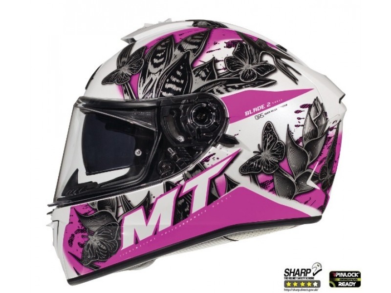 Casca integrala motociclete MT Blade 2 SV Breeze D8 roz perlat lucios (ochelari soare integrati)