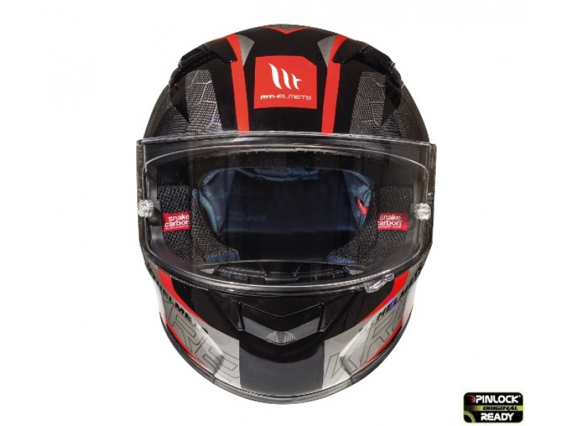Casca integrala MT KRE Snake carbon 2.0 A5 negru/rosu lucios - 100% carbon