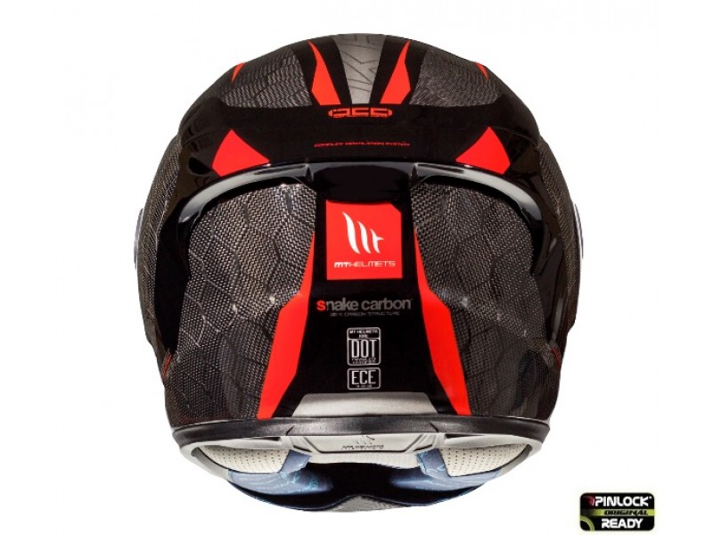Casca integrala MT KRE Snake carbon 2.0 A5 negru/rosu lucios - 100% carbon