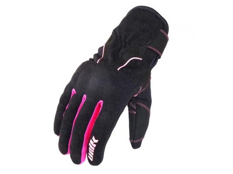 Manusi femei (dama) motociclete Unik Racing model C-68 culoare: negru/roz