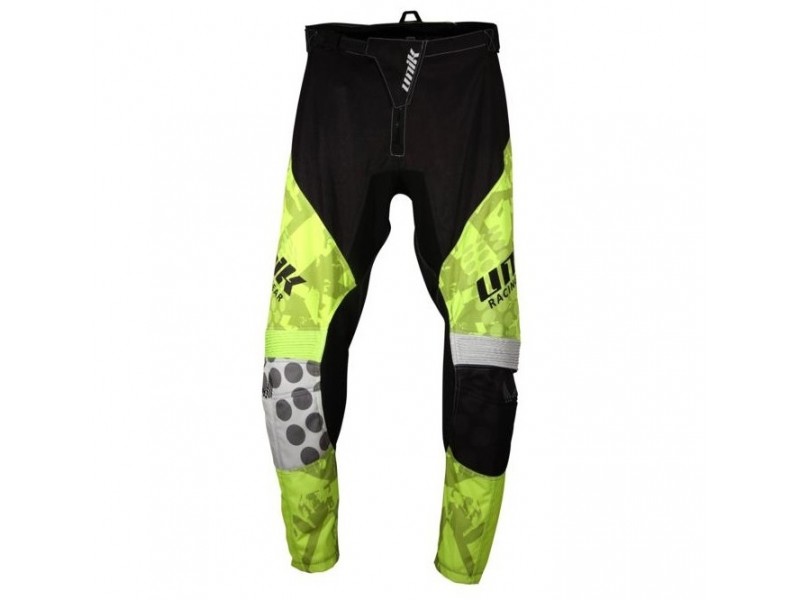 Pantaloni motociclete cross-enduro Unik Racing model MX01 culoare: negru/verde fluor Pantaloni motociclete cross-enduro Unik Racing model MX01 culoare: negru/verde fluor