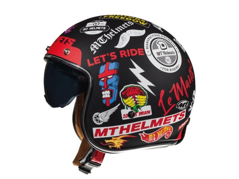 Casca open face motociclete MT Le Mans 2 SV Anarchy A1 negru mat (ochelari soare integrati)
