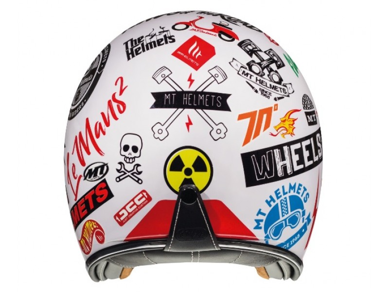 Casca open face motociclete MT Le Mans 2 SV Anarchy A0 alb lucios (ochelari soare integrati)