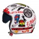 Casca open face motociclete MT Le Mans 2 SV Anarchy A0 alb lucios (ochelari soare integrati)