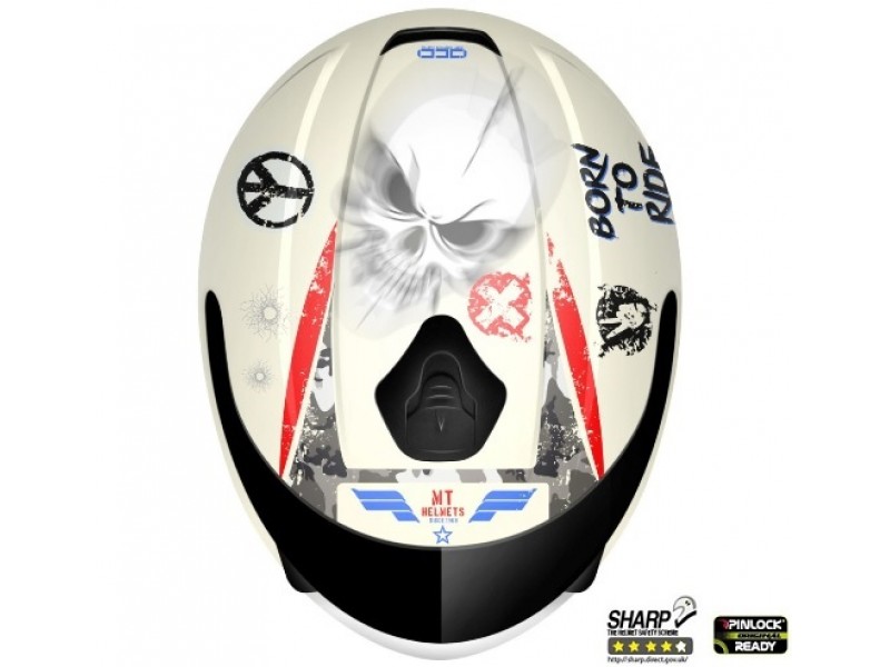 Casca integrala motociclete MT Thunder kids Sniper alb/rosu/albastru lucios - de copii Casca integrala motociclete MT Thunder kids Sniper alb/rosu/albastru lucios - de copii