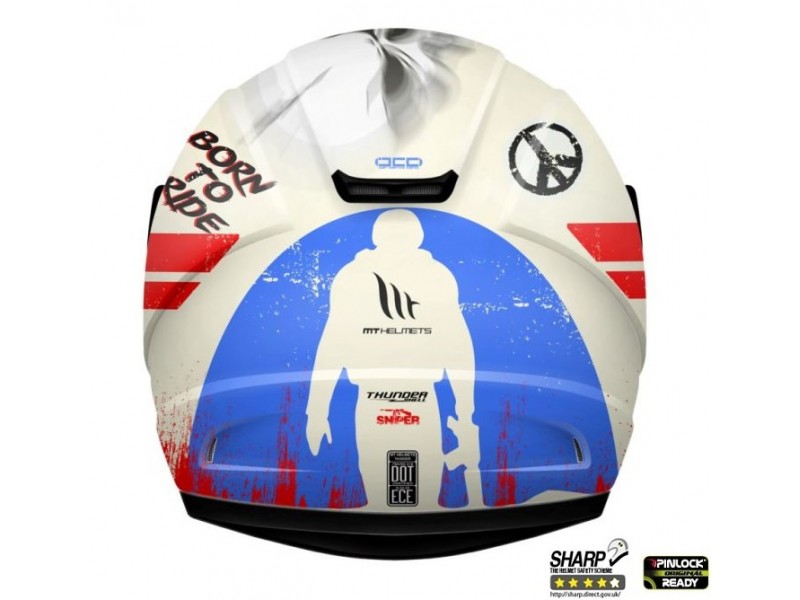 Casca integrala motociclete MT Thunder kids Sniper alb/rosu/albastru lucios - de copii Casca integrala motociclete MT Thunder kids Sniper alb/rosu/albastru lucios - de copii