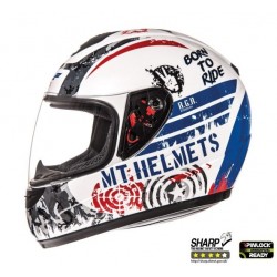 Casca integrala motociclete MT Thunder kids Sniper alb/rosu/albastru lucios - de copii