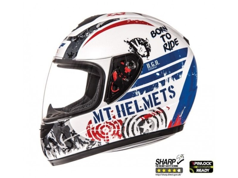 Casca integrala motociclete MT Thunder kids Sniper alb/rosu/albastru lucios - de copii Casca integrala motociclete MT Thunder kids Sniper alb/rosu/albastru lucios - de copii