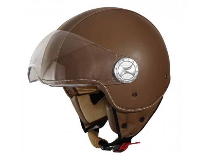 Casca open face motociclete Unik Racing model CJ-06 piele ecologica maro Casca open face motociclete Unik Racing model CJ-06 piele ecologica maro