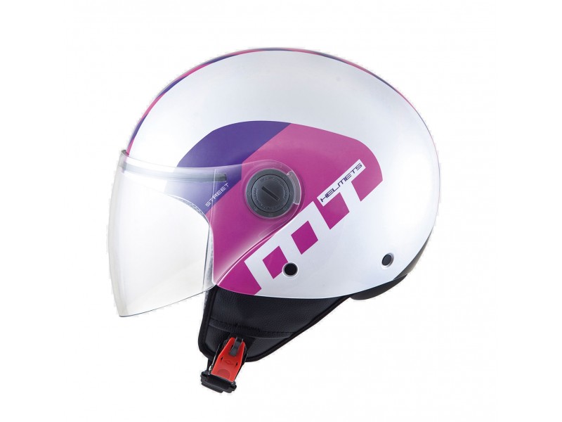 Casca open face motociclete MT Street Metro alb/fuchsia/mov Casca open face motociclete MT Street Metro alb/fuchsia/mov