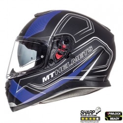 Casca integrala motociclete MT Thunder III SV Trace negru/albastru mat (ochelari soare integrati)