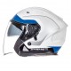 Casca open face motociclete MT Avenue SV Crossroad alb/albastru lucios (ochelari soare integrati)