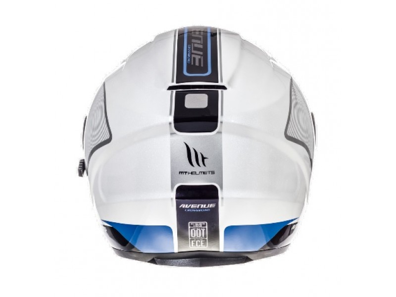 Casca open face motociclete MT Avenue SV Crossroad alb/albastru lucios (ochelari soare integrati)