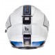 Casca open face motociclete MT Avenue SV Crossroad alb/albastru lucios (ochelari soare integrati)