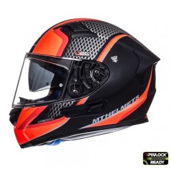 Casca integrala motociclete MT KRE SV Momentum negru/titanium/rosu intens mat (fibra sticla) - cu ochelari soare integrati