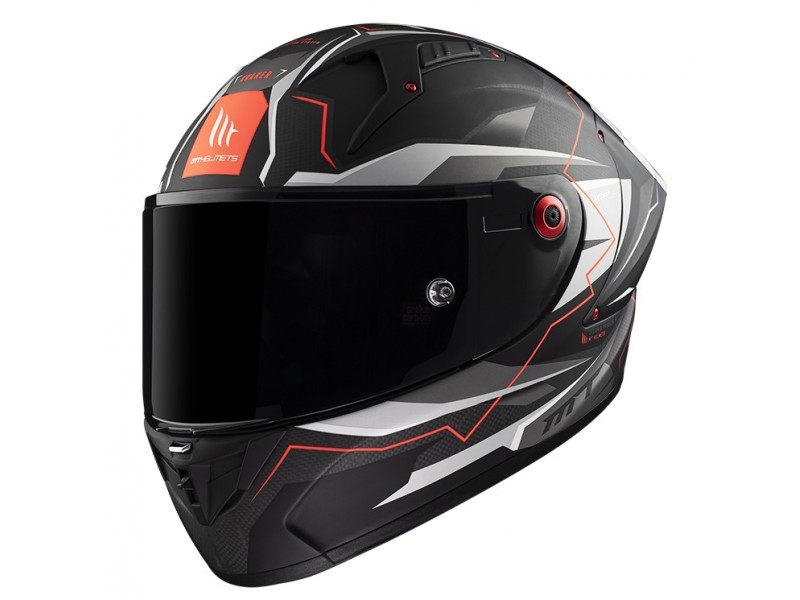 Casca integrala MT KRE+ Carbon Kraker C5 rosu mat - 100% carbon