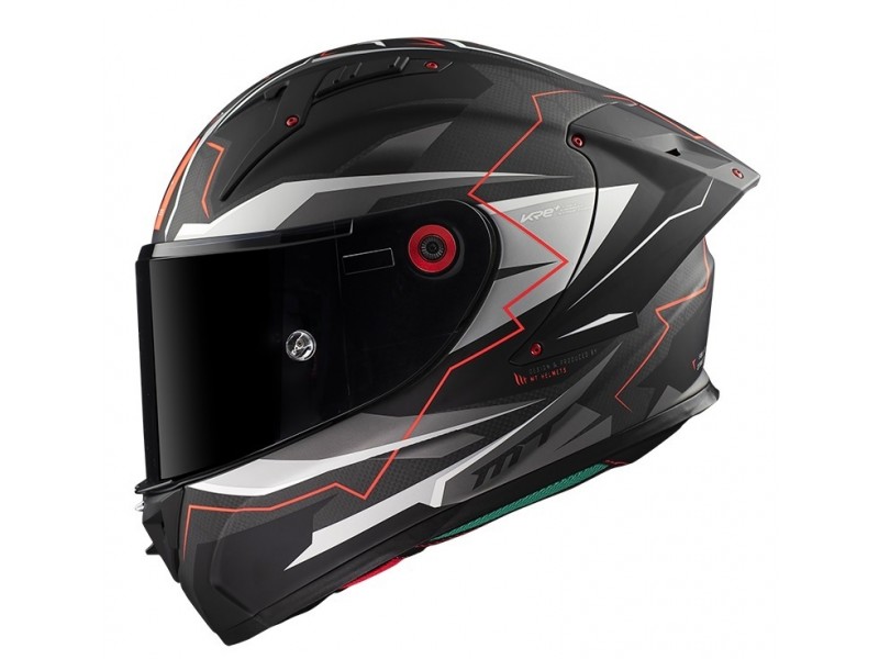 Casca integrala MT KRE+ Carbon Kraker C5 rosu mat - 100% carbon