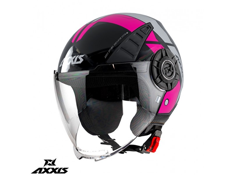 Casca Axxis model Metro Cool B8 roz fluor lucios (open face)