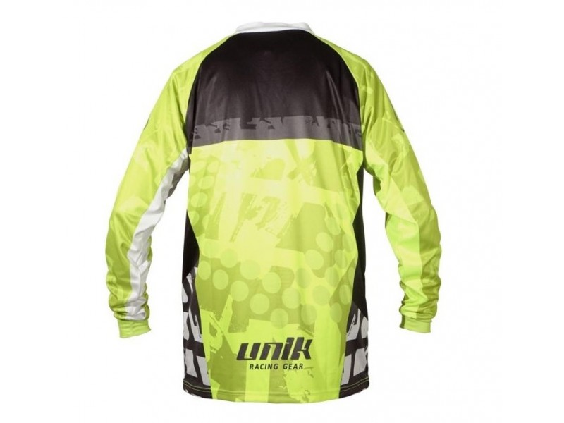 Tricou bluza cross enduro Unik Racing model MX01 culoare negru verde fluor 