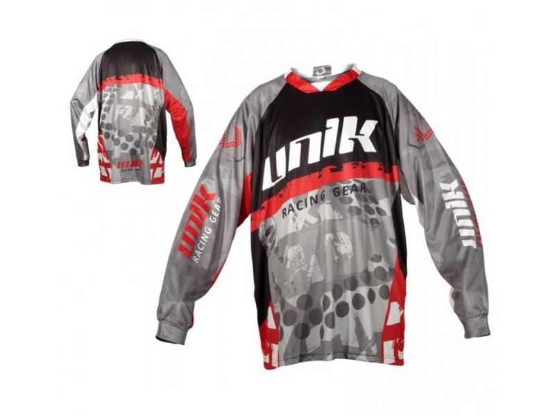 Tricou bluza cross enduro Unik Racing model MX01 culoare negru rosu 