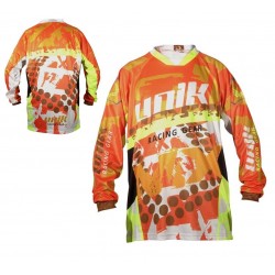 Tricou bluza cross enduro Unik Racing model MX01 culoare portocaliu fluor  Tricou bluza cross enduro Unik Racing model MX01 culoare portocaliu fluor