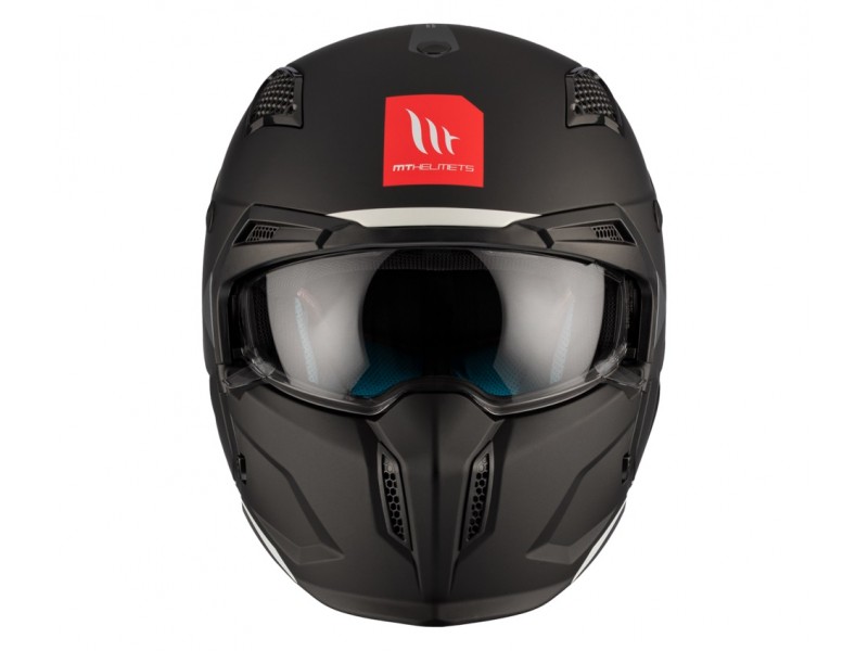 Casca MT Streetfighter SV S A1 negru mat (ochelari soare integrati) - masca (protectie) barbie si cozoroc detasabile