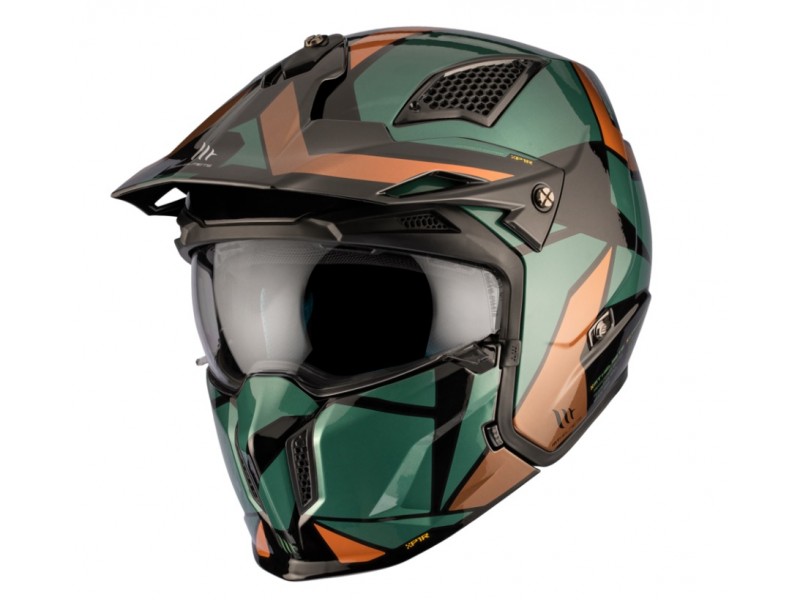 Casca MT Streetfighter SV S P1R A9 verde lucios (ochelari soare integrati) - masca (protectie) barbie si cozoroc detasabile Casca MT Streetfighter SV S P1R A9 verde lucios (ochelari soare integrati) - masca (protectie) barbie si cozoroc detasabile