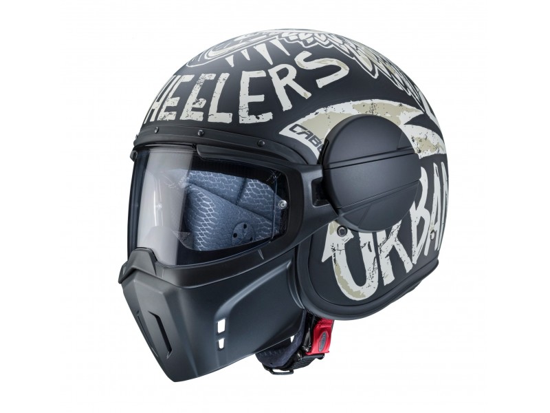 Casca Caberg model Ghost Nuke D5 negru/gri mat - fibra de sticla