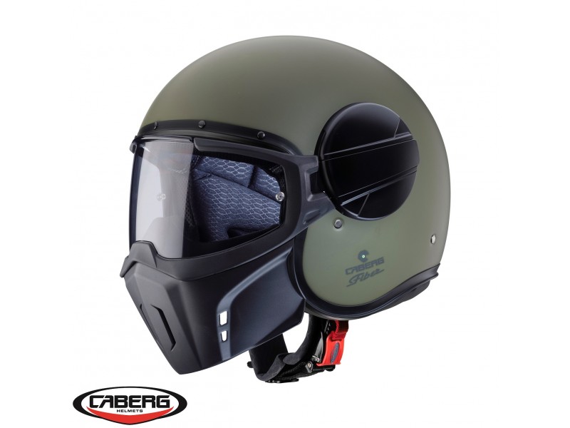 Casca Caberg model Ghost verde military mat - fibra de sticla