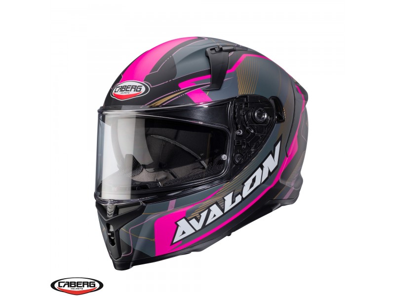 Casca integrala Caberg model Avalon X SV Optic L9 negru/gri/fuchsia (roz) mat Pinlock ready