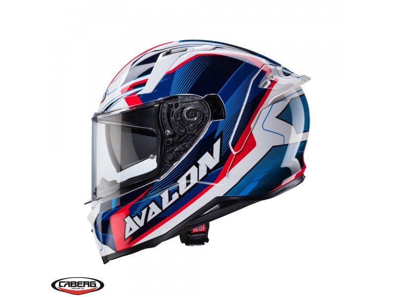Casca integrala Caberg model Avalon X SV Optic D6 alb/albastru/rosu lucios Pinlock ready