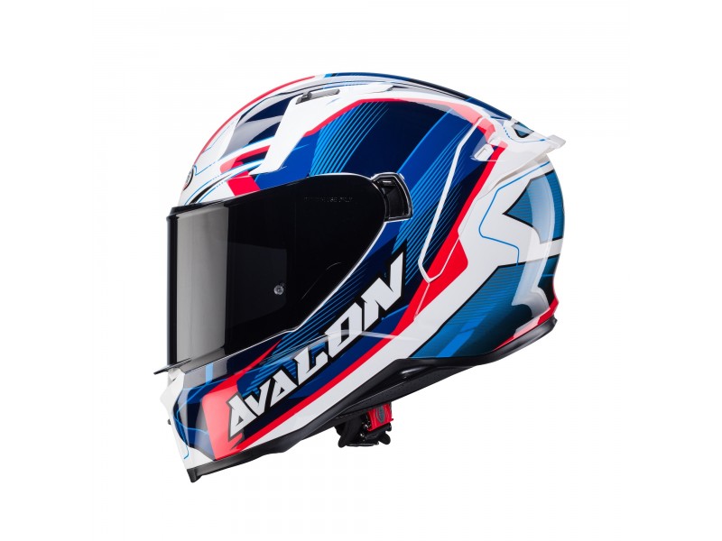 Casca integrala Caberg model Avalon X SV Optic D6 alb/albastru/rosu lucios Pinlock ready
