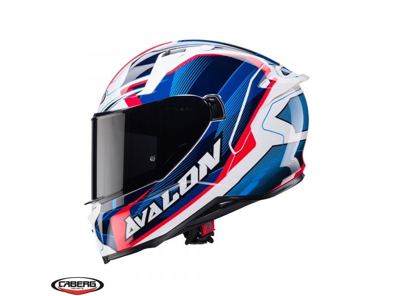 Casca integrala Caberg model Avalon X SV Optic D6 alb/albastru/rosu lucios Pinlock ready
