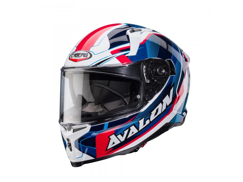 Casca integrala Caberg model Avalon X SV Optic D6 alb/albastru/rosu lucios Pinlock ready