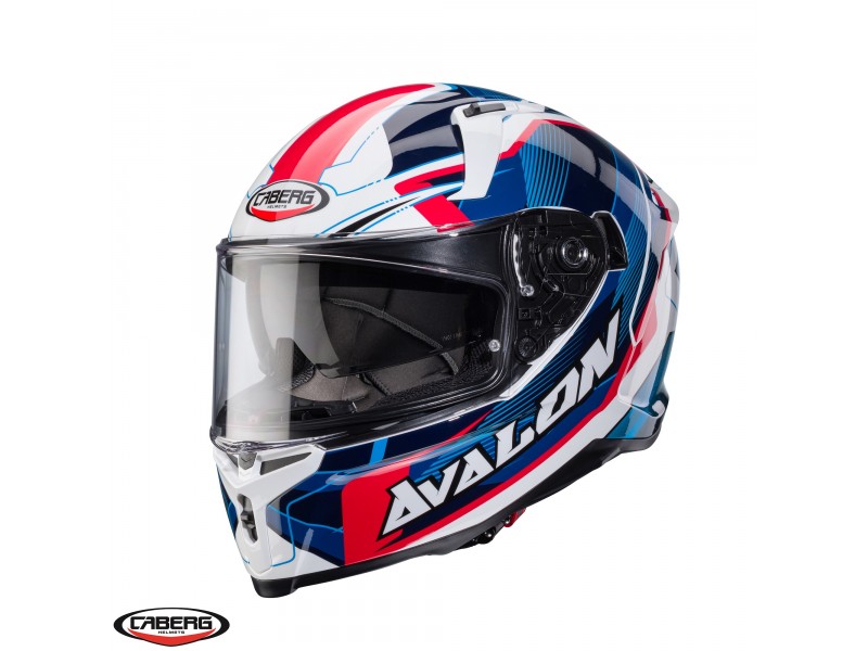 Casca integrala Caberg model Avalon X SV Optic D6 alb/albastru/rosu lucios Pinlock ready