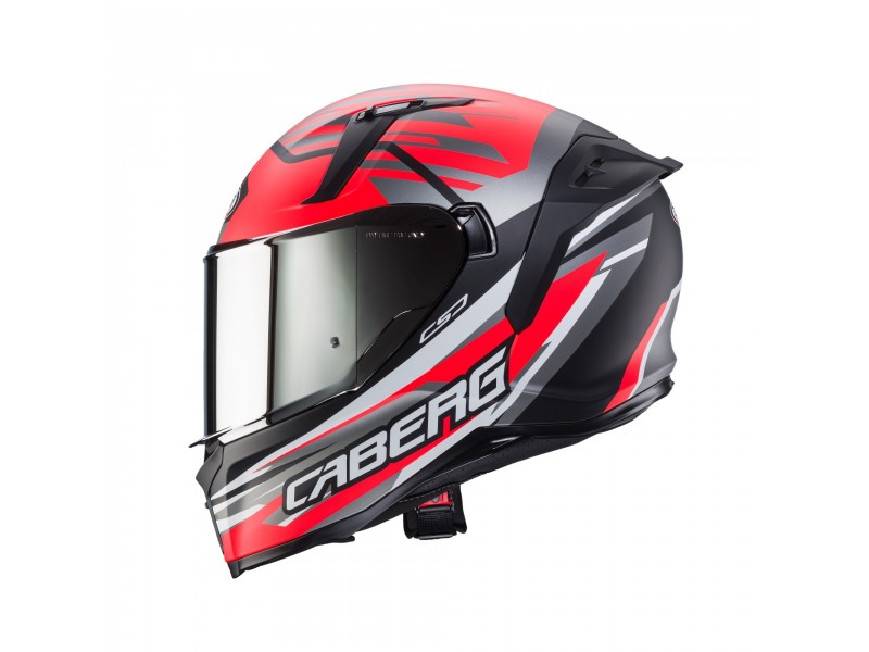 Casca integrala Caberg model Avalon X SV Kira L7 negru/gri/rosu fluor mat Pinlock ready