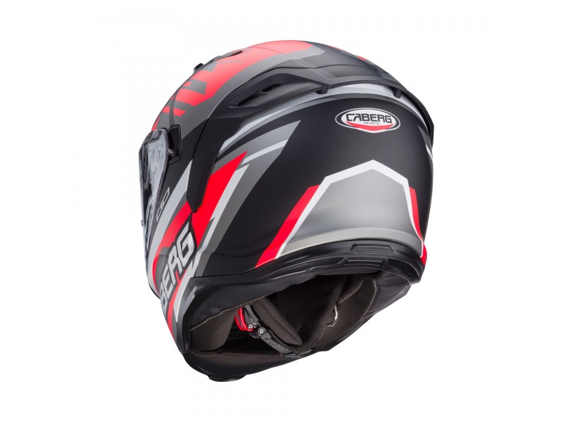Casca integrala Caberg model Avalon X SV Kira L7 negru/gri/rosu fluor mat Pinlock ready