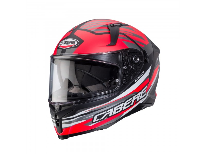 Casca integrala Caberg model Avalon X SV Kira L7 negru/gri/rosu fluor mat Pinlock ready
