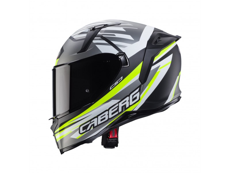 Casca integrala Caberg model Avalon X SV Kira L6 negru/gri/galben fluor mat Pinlock ready