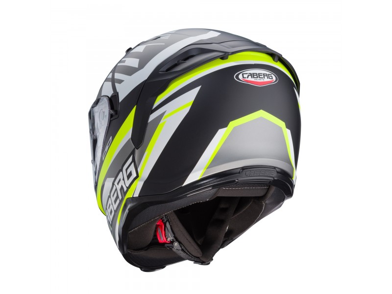 Casca integrala Caberg model Avalon X SV Kira L6 negru/gri/galben fluor mat Pinlock ready