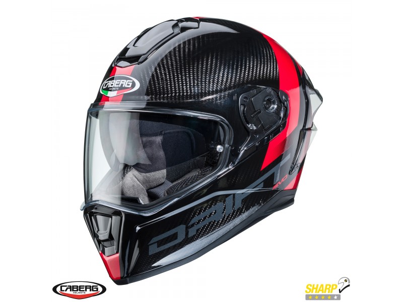 Casca integrala Caberg model Drift Evo Carbon Sonic K2 antracit/rosu lucios Pinlock ready - lentila Pinlock inclusa