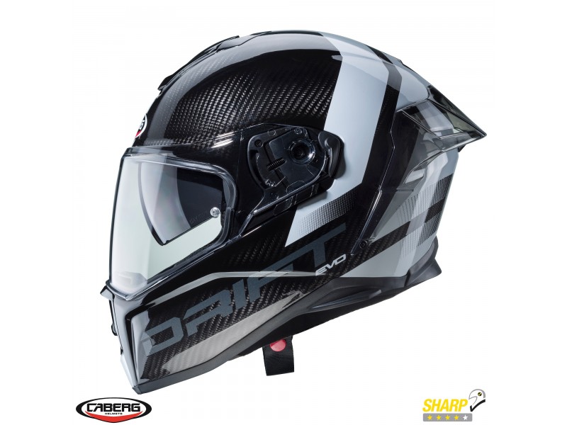 Casca integrala Caberg model Drift Evo Carbon Sonic G2 antracit/alb lucios Pinlock ready - lentila Pinlock inclusa Casca integrala Caberg model Drift Evo Carbon Sonic G2 antracit/alb lucios Pinlock ready - lentila Pinlock inclusa