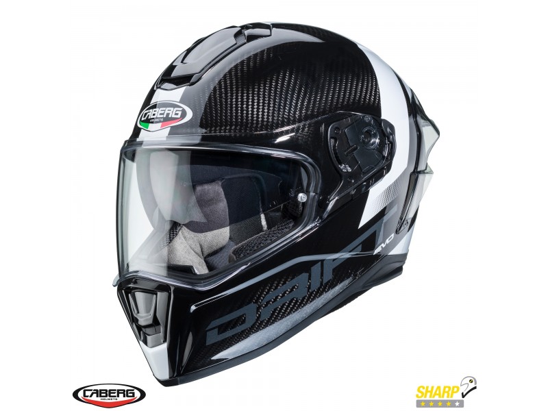 Casca integrala Caberg model Drift Evo Carbon Sonic G2 antracit/alb lucios Pinlock ready - lentila Pinlock inclusa Casca integrala Caberg model Drift Evo Carbon Sonic G2 antracit/alb lucios Pinlock ready - lentila Pinlock inclusa